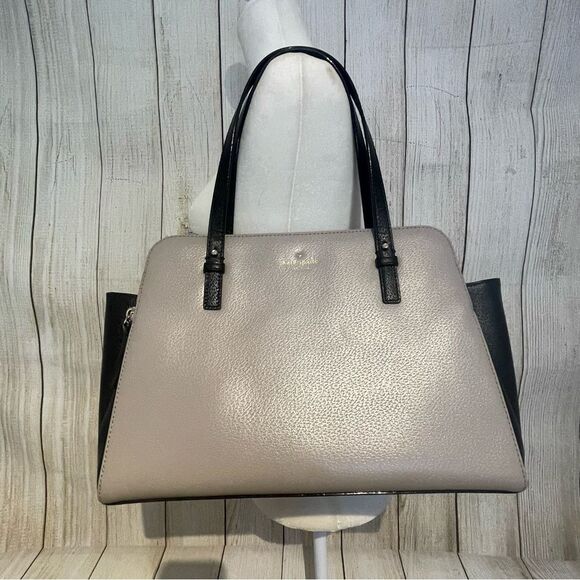 KATE SPADE Grand Street Colorblock Lydia hand bag tote bag tan black - Picture 3 of 16
